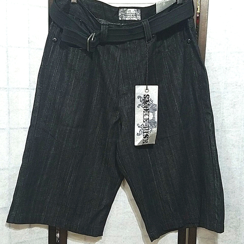 NWT Smoke Rise black belted jean shorts men's sz 36